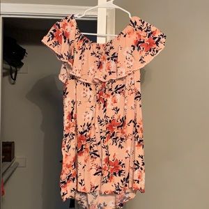 Peach floral blouse